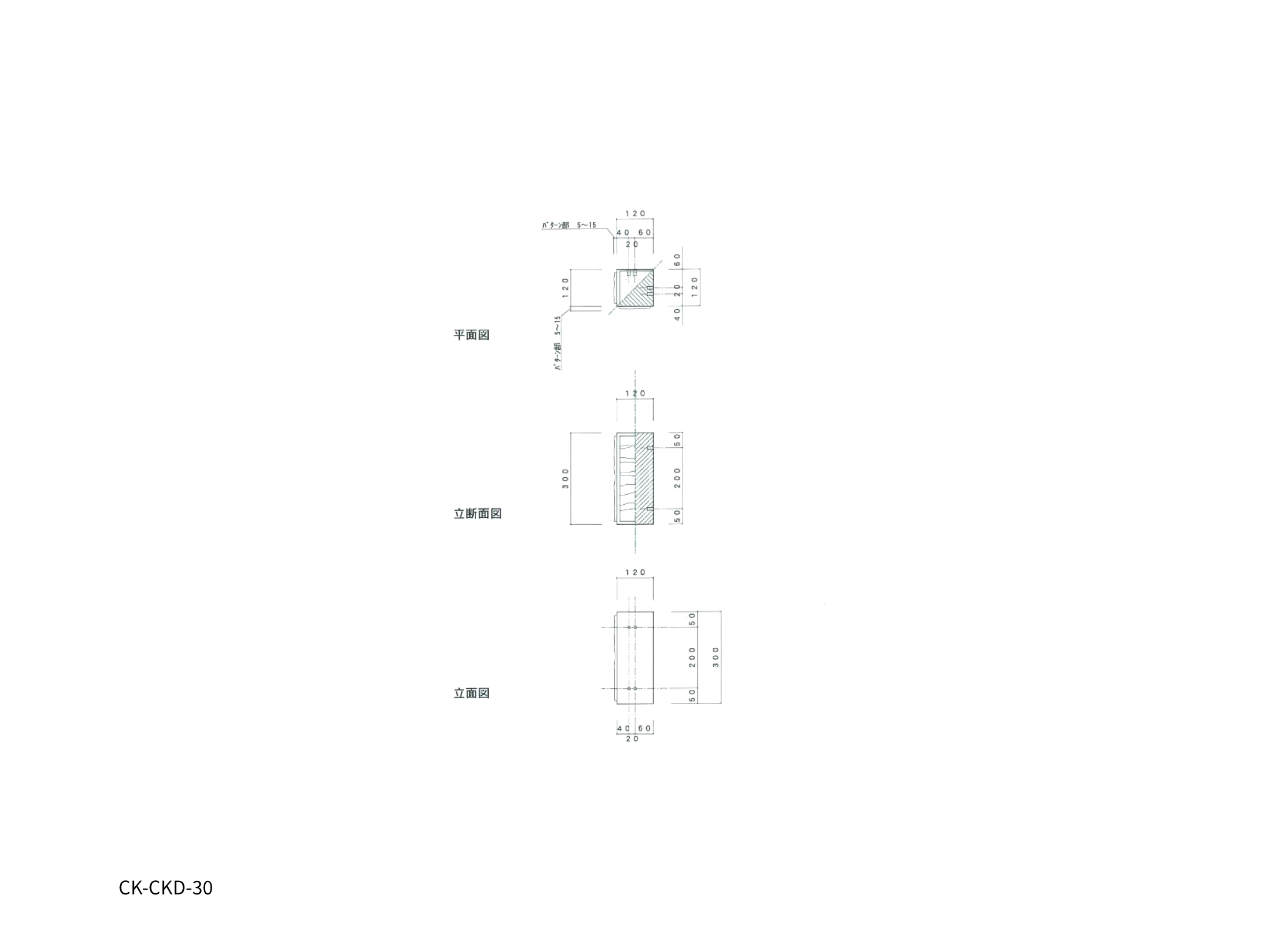 コバ 直角出隅寸法図