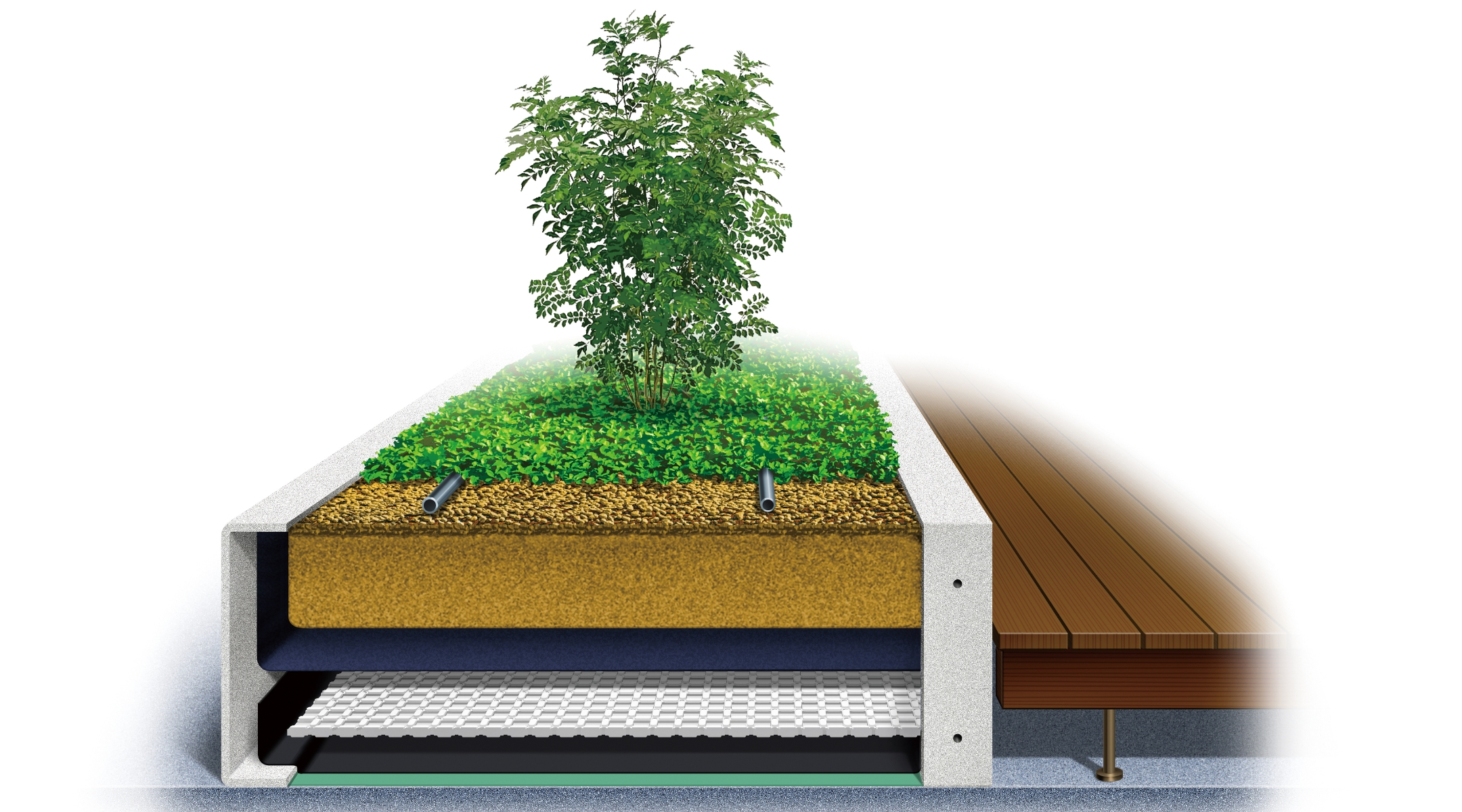 TLC(トーシンランドスケープコンテナ)を使用した空間づくり